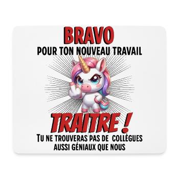 Cadeau départ collègue de travail - Tapis de souris (format paysage) - blanc - Devant