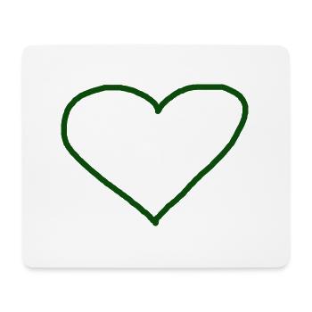 Heart dark green gift idea green - Mouse Pad (horizontal) - white - Front
