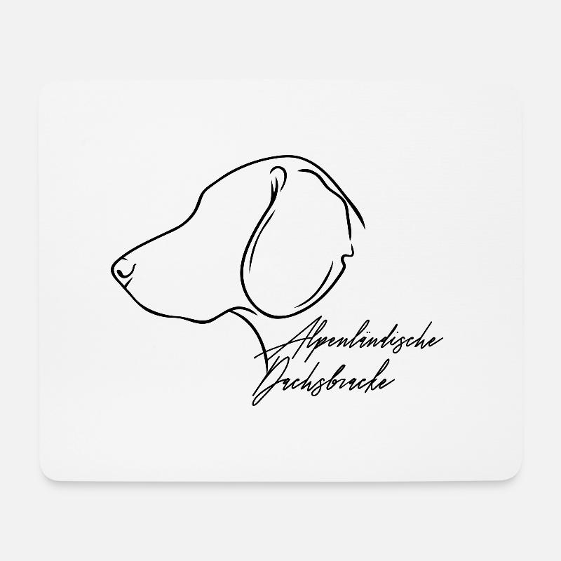 Alpenländische Dachsbracke Profil Hunde Hund - Mousepad (Querformat) - Weiß