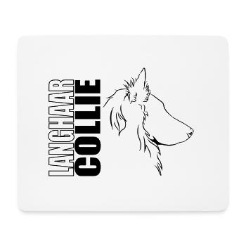 Langhaar Collie Profil Hunde Hund Wilsigns - Mousepad (Querformat) - Weiß - Vorne