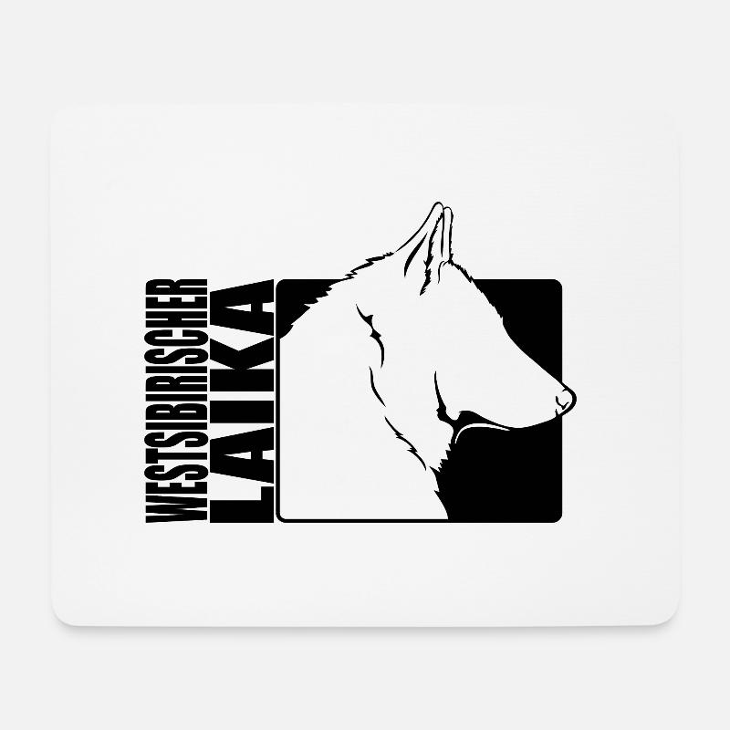Westsibirischer Laika Profil Hunde Hund Wilsigns - Mousepad (Querformat) - Weiß