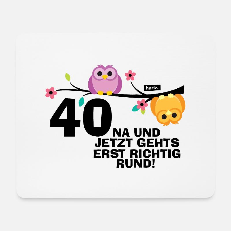 40 Na Und Jetzt Geht's Richtig Rund 40 Geburtstag - Mousepad (Querformat) - Weiß