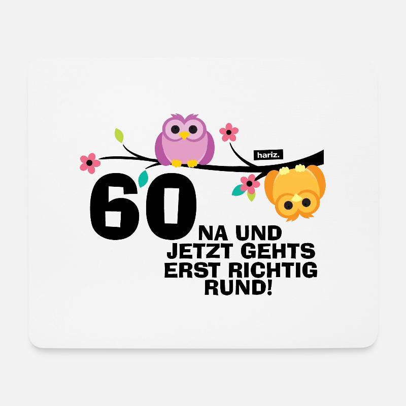 60 Na Und Jetzt Geht's Richtig Rund 60 Geburtstag - Mousepad (Querformat) - Weiß