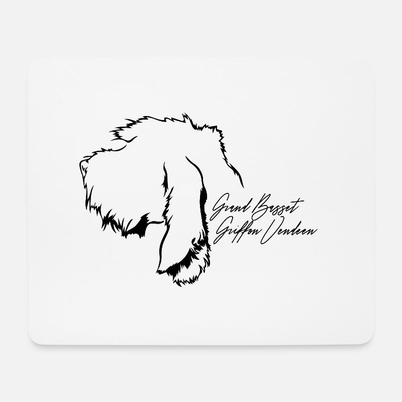Grand Basset Griffon Vendeen Profil Hunde Wilsigns - Mousepad (Querformat) - Weiß