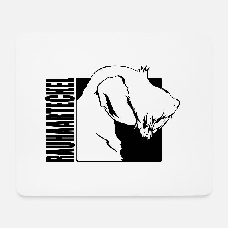 Rauhaarteckel Profil Hund Hunde Jagdhund Wilsigns - Mousepad (Querformat) - Weiß