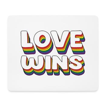 L’amour remporte le cadeau LGBTQ Rainbow Gay Pride CSD - Tapis de souris (format paysage) - blanc - Devant