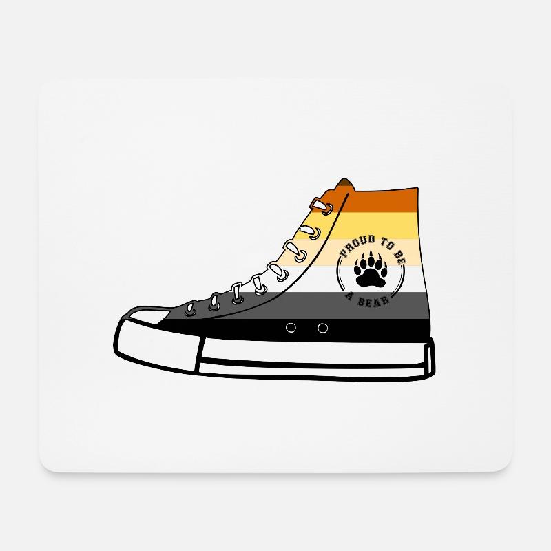 Bear Sneaker LGBT Gay Pride Fetish Queer CSD - Mousepad (Querformat) - Weiß