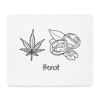 Rebus für den Vornamen Benoit - Mousepad (Querformat) - Weiß - Vorne