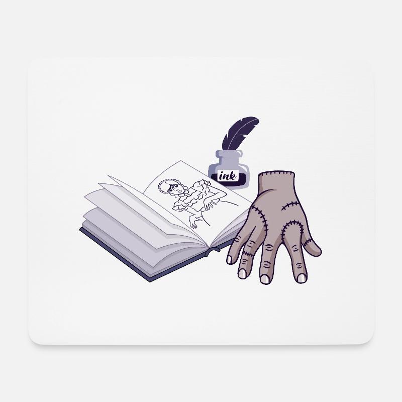 Zombie Hand mit aufgeschlagenem Buch - Mousepad (Querformat) - Weiß