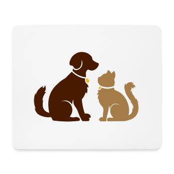 Sweet animal friends - dog and cat - dog and cat - Mouse Pad (horizontal) - white - Front
