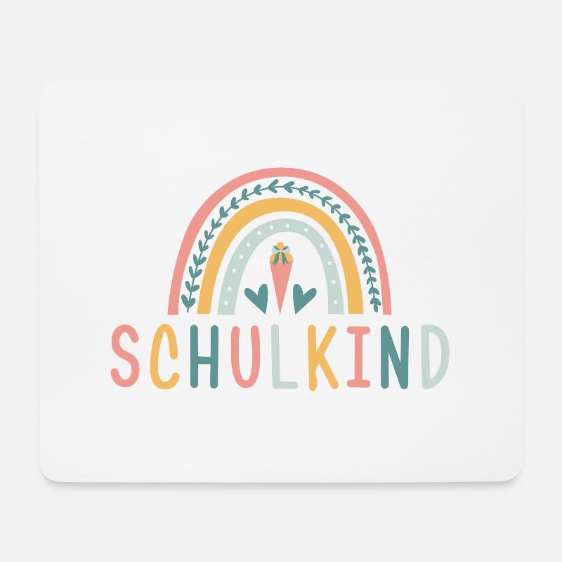 Schulkind - Regenbogen - Mousepad (Querformat) - Weiß