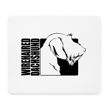 Teckel à poil dur Profil Chiens Chien Wilsigns - Tapis de souris (format paysage) - blanc - Devant