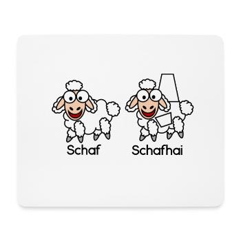 Schaf vs Schafhai #Schafmania - Mousepad (Querformat) - Weiß - Vorne