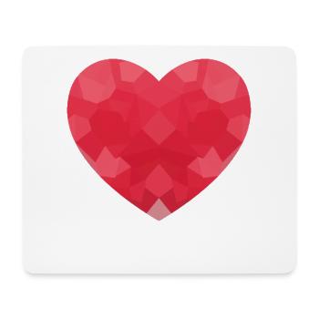 POLYGON HEART Anniversaire Valentine Hearts - Tapis de souris (format paysage) - blanc - Devant