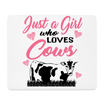 Seule une fille qui aime les vaches pour la ferme - Tapis de souris (format paysage) - blanc - Devant