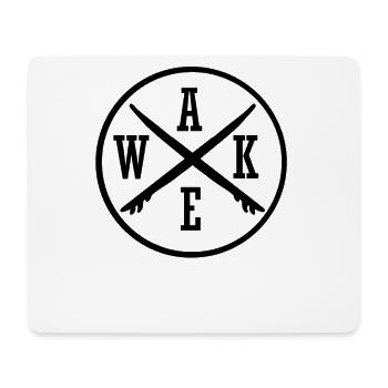 Wake für Wakeboarder und Surfer mit Wakeboard - Mousepad (Querformat) - Weiß - Vorne