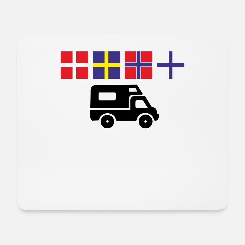 Camping Urlaub in Skandinavien im Wohnmobil - Mousepad (Querformat) - Weiß