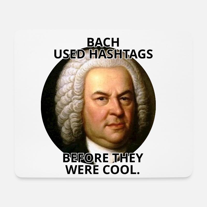 Johann Sebastian Bach Hashtags Spruch Musiklehrer - Mousepad (Querformat) - Weiß
