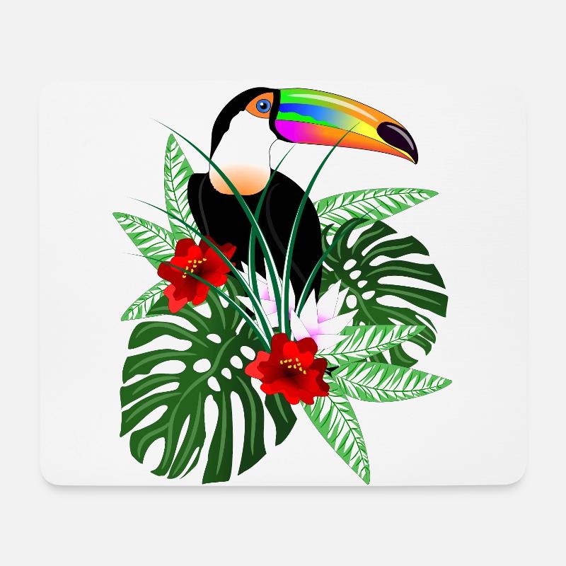 Vogel Tukan - Mousepad (Querformat) - Weiß