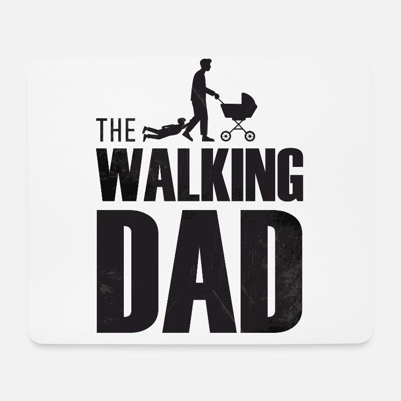 The Walking Dad - Vater Sohn Humor Papa lustig - Mousepad (Querformat) - Weiß