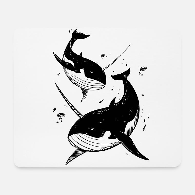 fantasy whale - Mouse Pad (horizontal) - white