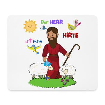 Der gute Hirte - Mousepad (Querformat) - Weiß - Vorne