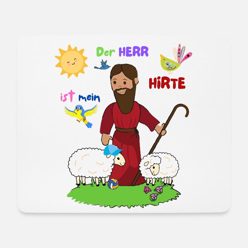 Der gute Hirte - Mousepad (Querformat) - Weiß