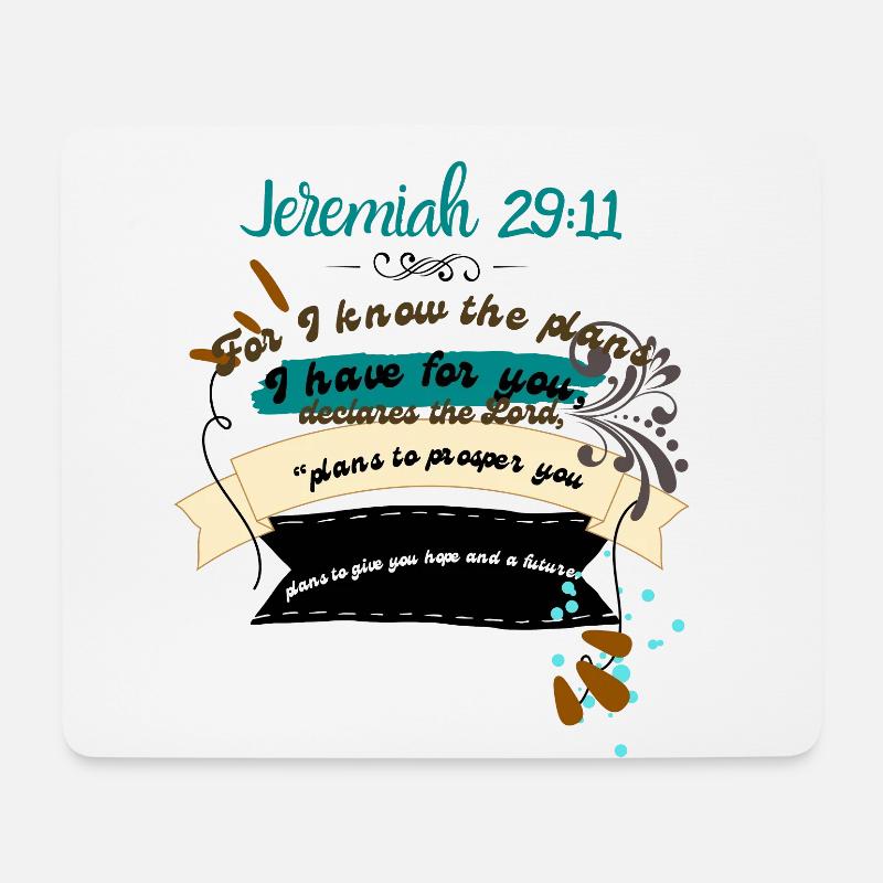 Jeremiah 29,11 - Mousepad (Querformat) - Weiß