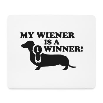My Wiener ist ein Gewinner - Mousepad (Querformat) - Weiß - Vorne