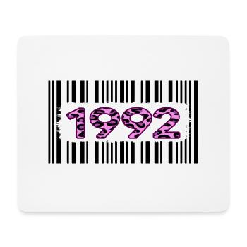 1992 geburtstag barcode rosa leopard retro party - Mousepad (Querformat) - Weiß - Vorne