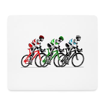 Three cyclists on the move - Mouse Pad (horizontal) - white - Front