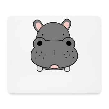 Nilpferd - Mousepad (Querformat) - Weiß - Vorne