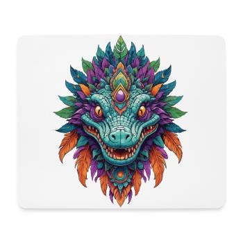 Alligator Traumfänger Mandala Design - Mousepad (Querformat) - Weiß - Vorne