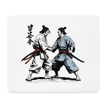 Samouraï Photo Ukiyo-E Rétro Vintage Streetwear - Tapis de souris (format paysage) - blanc - Devant