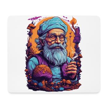 Vivid Colors Woodland Mushrooms Psychedelic Art - Mouse Pad (horizontal) - white - Front