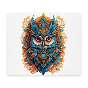 Eule Spirituelles Mandala Tier Traumfänger Design - Mousepad (Querformat) - Weiß - Vorne
