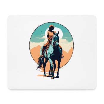 Aesthetic Horses Iconic Design Riders - Mouse Pad (horizontal) - white - Front