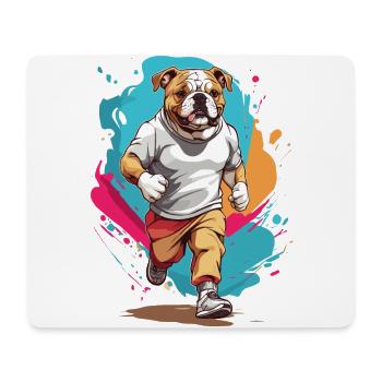 Bulldog Streetwear Jogging Aesthetic Fitness - Mouse Pad (horizontal) - white - Front