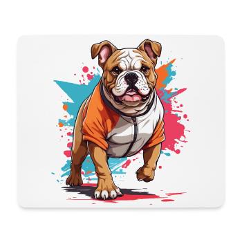 Bulldog Streetwear Jogging Aesthetic Fitness - Mouse Pad (horizontal) - white - Front