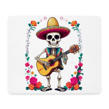 Mexikanischer Mariachi Skelett Gitarrist - Mousepad (Querformat) - Weiß - Vorne