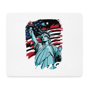 Love 4th of July Statue of Liberty American Flag - Mouse Pad (horizontal) - white - Front