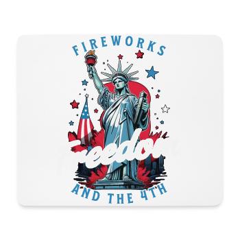 Fireworks Freedom July Statue of Liberty - Mouse Pad (horizontal) - white - Front