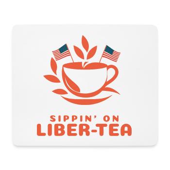 Siroter du thé Liber-tea 4 juillet Joyeuses fêtes - Tapis de souris (format paysage) - blanc - Devant