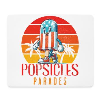 Popsicle Parades Retro Vintage Design 4 juillet - Tapis de souris (format paysage) - blanc - Devant