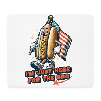 Here For BBQ Funny Hotdog Design 4th of July - Mousepad (Querformat) - Weiß - Vorne