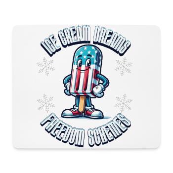 Funny Ice Cream 4 Juillet Memorial Day - Tapis de souris (format paysage) - blanc - Devant