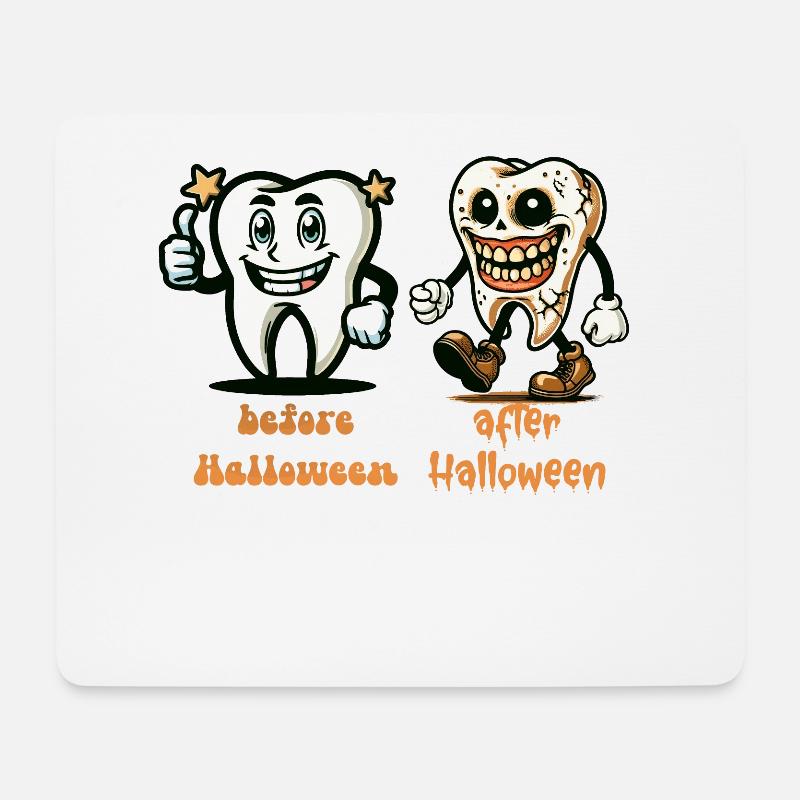 Zähne Vor Halloween Lustiger Spruch Design - Mousepad (Querformat) - Weiß