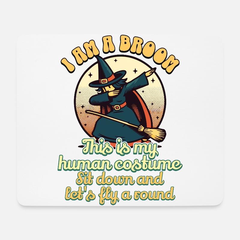 Lustige Halloween Hexe Unheimliche Verkleidung - Mousepad (Querformat) - Weiß