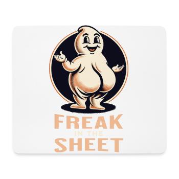 Freak in the Sheet Lustiges Gespenster Design - Mousepad (Querformat) - Weiß - Vorne