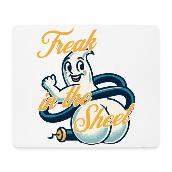 Freak In The Sheet Funny Ghost Design - Mouse Pad (horizontal) - white - Front